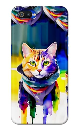 Image of Printed Hard Back Cover for Oppo A1K Back Cover (Coloured Cat) -190724(EA)
