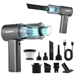 Gesto 3-in-1 Portable Car Vacuum Cleaner, Air Duster & Inflator | 70W High Power, 12000Pa Brushless Motor, 4000mAh Type-C Rechargeable Cordless Handheld Vacuum with Multi Nozzle for Car,Office,Home