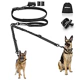✔【No Enredos! Paseando 2 Perros con 1 Plomo】: 66-84in de longitud ajustable, 2 asas para entrenamiento o momentos de tráfico, puede controlar convenientemente a sus perros juntos o por separado. Gracias a los cierres giratorios de 360°, tus perros pueden moverse libremente a tu alrededor sin enredo