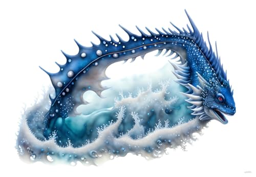 Monstre dans la mer art mural pour salon contemporain, affiches sur toile SERENDIPITP