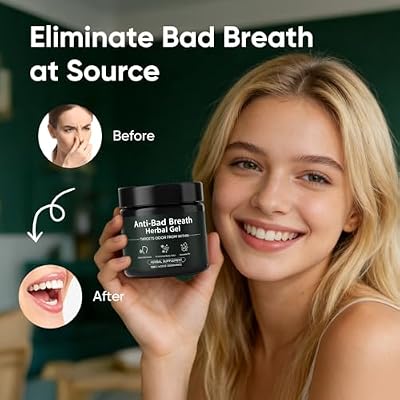 Anti-Bad Breath Herbal Gel Supplement, Body Odor Supplements, Internal Deodorant with Parsley, Green Tea, Chlorophyllin, Eliminates Odor from The Inside, Balances Oral & Gut (150g) (1)