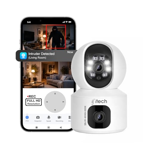 Image of IFITech 360 4MP Dual Lens CCTV Camera | 2MP Each Lens, Wi-Fi Indoor Home Security Camera | 2 Way Talk | Motion Detection Alert | Color Night Vision | Supports SD Card Up to 256GB (Not Included)