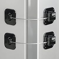 Refrigerator Lock, Heavy Duty Fridge Lock, Combination Lock for Refrigerator Cabinets, Drawers, Safety, Easy Install No Keys Needed (Black-2Pack)
