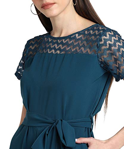 Image of SEREIN Women's Crepe Fit and Flare Maxi Casual Dress