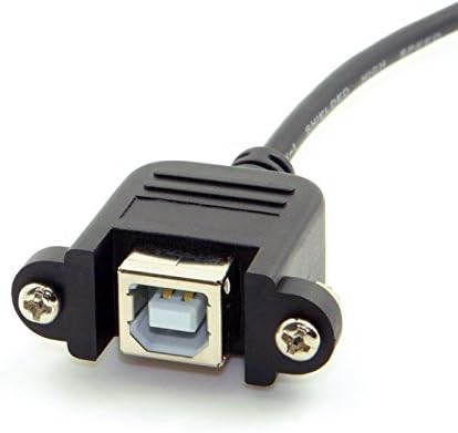 ChenYang USB 2.0 B Type Male to Female Printer Scanner Hard Disk extension cable with screws for Panel Mount 50cm