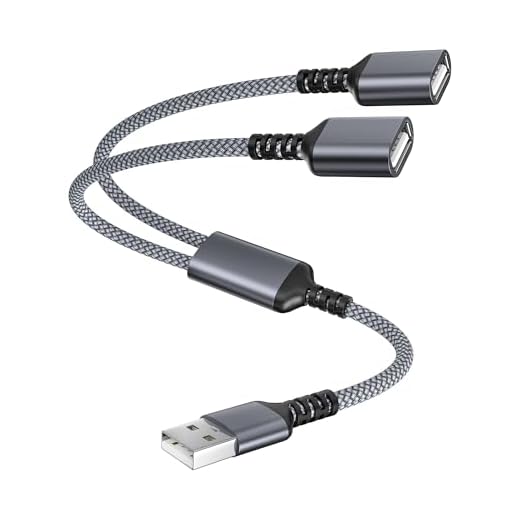 Itramax USB Splitter Y Cable 1FT,USB 1 Male to 2 Female Extension Cord Connector,Dual Double USB Port Extender Hub,Data&Charger Power Split Adapter for Mac,Car,Laptop,PC,Xbox One Series X/S,PS4,PS5