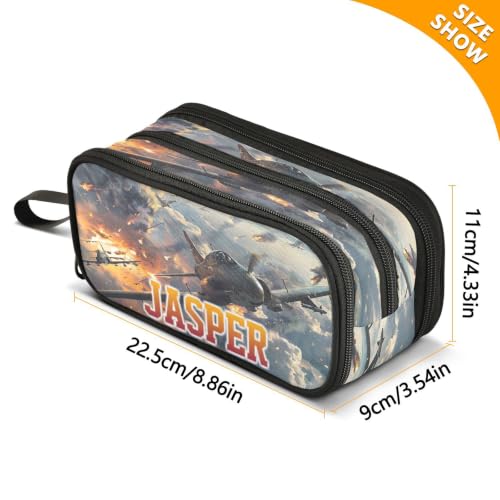 Image of ALAZA Custom Fighter Jets Large Pencil Case Personalized Name Pen Pouch