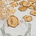 SWANGSA 50 Pack Letter L Wax Seal Stickers, Antique Gold Botanical Leaves Initial Alphabet Self-Adhesive, Wedding Party Invitation Envelope