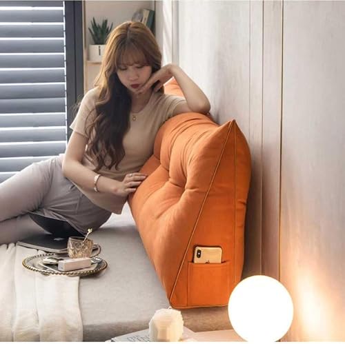Almohada triangular de lectura para camas con funda extraíble orange 3
