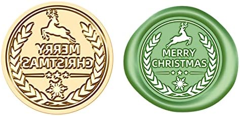 Grekywin Wax Seal Stamp - Christmas Theme Element Sealing Wax Ideal Embellishment of Merry Xmas Cards,Invitations,Vintage Envelopes,Journal,Postcards,Invitations,Scrapbooks,Mails,Gift Wrapping Boxes