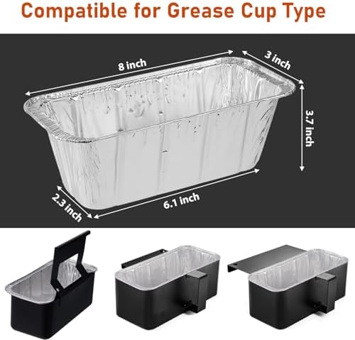 Whaleme Grease Cup Liners Compatible with Blackstone Griddle 5017 - Griddle Accessories Disposable Grill Tray, Aluminum Foil Drip Pan Grease Catcher Cup Liner for 17, 22, 28, 36 Inch, 12 Pack - 5