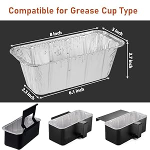 Whaleme Grease Cup Liners Compatible with Blackstone Griddle 5017 - Griddle Accessories, Disposable Grill Tray, Aluminum Foil Drip Pan Grease Catcher Cup Liner for 17, 22, 28, 36 Inch (30 Pack) — photo 3 of 6