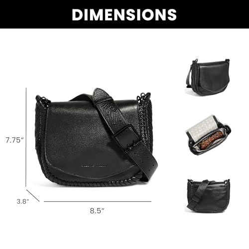 Image of Aimee Kestenberg All For Love Saddle Crossbody Bag for Women - Leather Crossbody Purse - Adjustable & Removable Strap