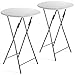 Produktbild Casaria® Stehtisch 2er Set Klappbar Höhe 110cm Ø60cm Beistelltisch Klapptisch Bartisch Cocktail Holz Partytisch Rund Hochtisch Garten Gartentisch weiß