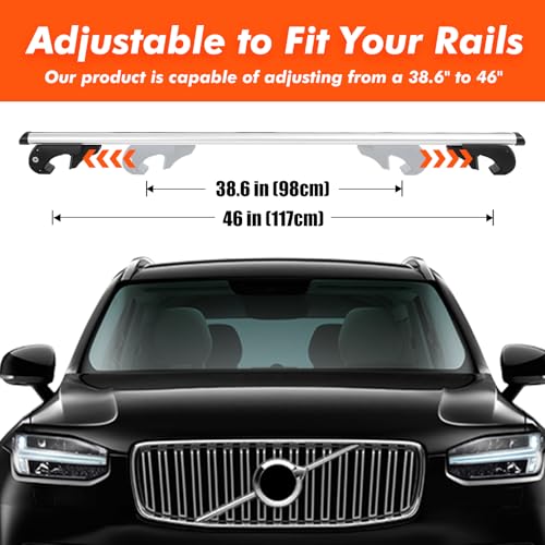 MAXXHAUL 52" Aluminum Roof Rack Cross Bars (150 lb Capacity) – Locking Anti-Theft System – Fits Raised Side Rails Only (35–55mm Diameter, ≥1.3cm Gap) – Easy Clamp-On Installation – Model 50220 by MAXXHAUL - Image 2