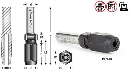 Amana Tool - 47641 1/2" Shank CNC Extension Adapter For 1/2" Shank Router Bits