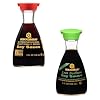 Kikkoman Soy Sauce Variety Pack, One Regular and One Low Sodium, Dispenser Bottles, Use on Variety of Foods and No Preservatives (Pack of 2)