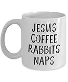 NA Kaffeebecher Kaninchen religiös Jesus Kaffee Kaninchen Bibel Christian Animal Pet Owners Einzigartige Neuheit Geschenkbecher