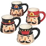 Nutcracker Ceramic Mugs - Home Decor - 4 Pieces