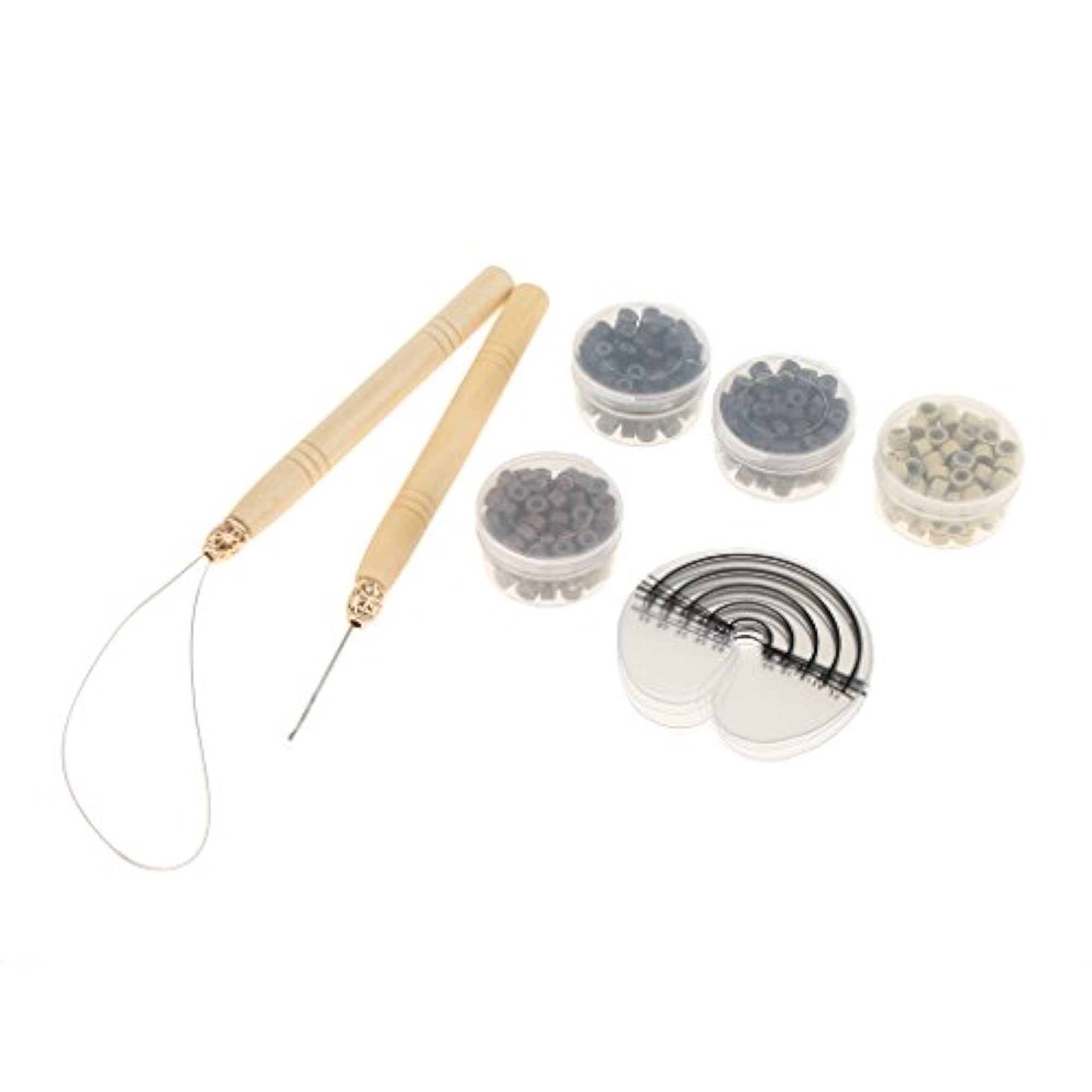 400pcs Silicone Micro Rings Beads Hair Extensions Kit