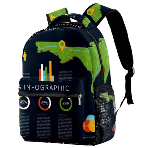 Sac à dos de lycée grand format multicolore pour cours et loisirs