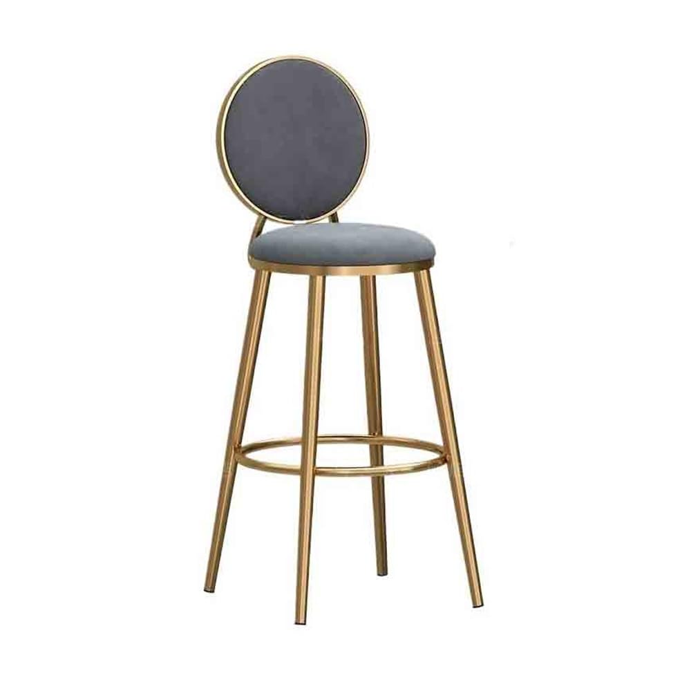 Chaise de bar for café et cuisine avec grand dossier confortable hauteur 75 cm grigio