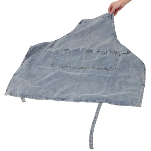 Tablier denim bleu clair robuste et facile à nettoyer pour tâches ménagères - 4