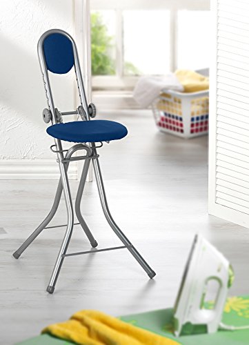 Chaise assis debout pliable réglable bleu siège ergonomique repassage