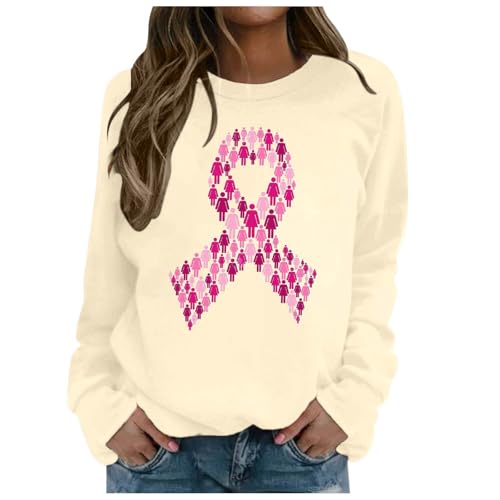 Sweat-shirt sans capuche femme imprimé rose pour afficher votre soutien avec élégance