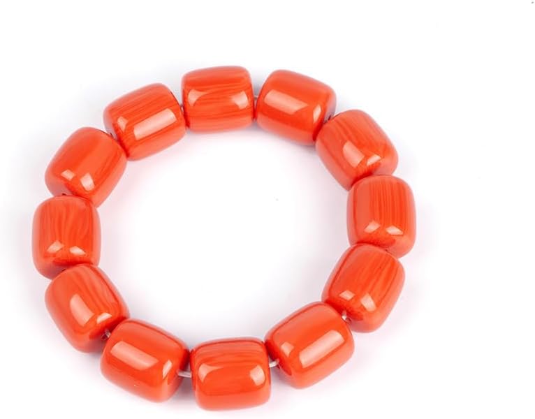 1Row Orange Artificial Coral Necklace Bracelet Earrings,Chunky Multilayer Statement Choker Necklace,Nigerian Dubai Wedding African Bridal Coral Beads Jewelry Set for Women(Gold Balls) - Image 3