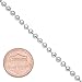 The Bling Factory 3mm Solid .925 Sterling Silver Military Ball Chain Necklace, 30 inches