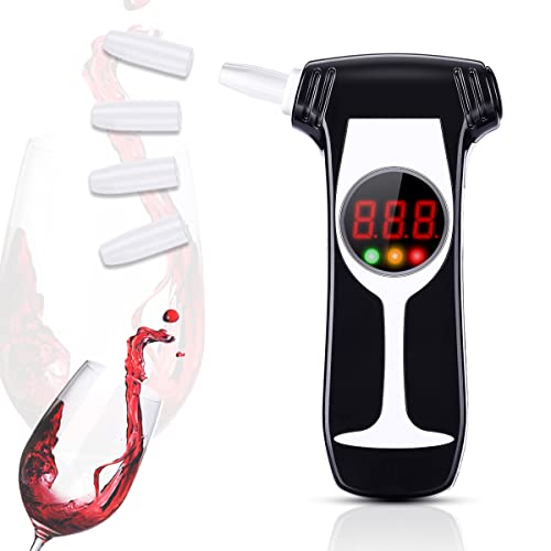 Audewdirect Alcoholimetro, Probador de Alcohol Portatil con Pantalla LCD, Alcohol Sensor Semiconductor Probador Cover