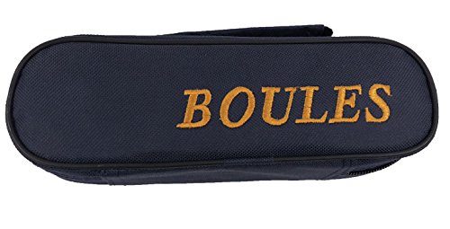 Tofern Lot de 2 Sacoche Trousse Jeu de Boules Nylon Oxford Robuste Pratique Sac à Main Pétanque sans Boules Adaptation 3 / 6 / 8 Boules, Marine pour 3 Boules