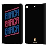 Sistema de cierre magnético Head Case Designs Licenciado Oficialmente FC Barcelona Triple Forca Barca Carcasa de Cuero Tipo Libro Compatible con Apple iPad 9.7 2017 / iPad 9.7 2018