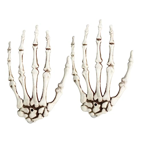 ULDIGI 1pair Skeleton Hand Decorations Scary Plastic Bone Hands for Halloween Party and Theater Props and Convenient for Frightening Displays