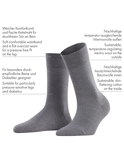 FALKE Women's Sensitive Berlin Wool Cotton with Soft Tops 1 Pair3