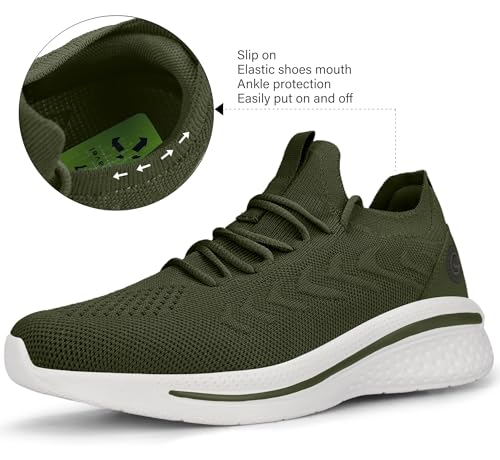 Image of Pujcs Mens Tennis Shoes Slip on Sneakers Ligthtweight Wlking Running Shoes for Work Gym Workout Sports Atheletic