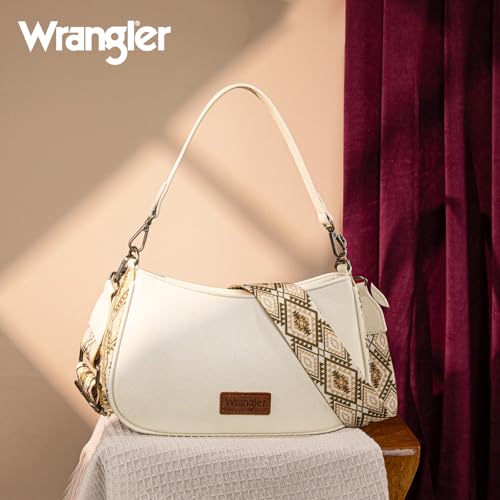 Image of Wrangler Western Shoulder Bag for Women Small Purse Aztec Hobo Bag HandBag with Detachable Strap