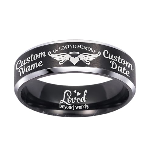 Personalized In Loving Memory Keepsake Ring Lost Loved One Ring Loss Memorial Gift Personalized Remembrance Gift For Loss Of Loved One Mom Dad Friends Pets Anniversary Christmas Gifts