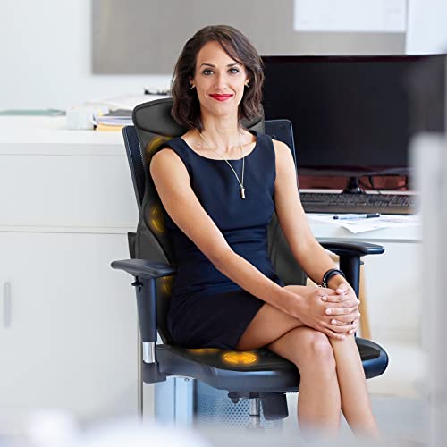 Wellhut Massage Seat Cushion Back Massager With Heat, 10 Vibration Nodes & 2 Heat Pads, Back Massager For Waist Hips Muscle Pain Relief, Back Massager Chair Pad For Home Office Use #TOP7