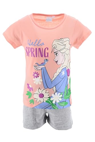 Disney La Reine des Neiges, Pyjama Court, Fille (Corail,5 Ans)