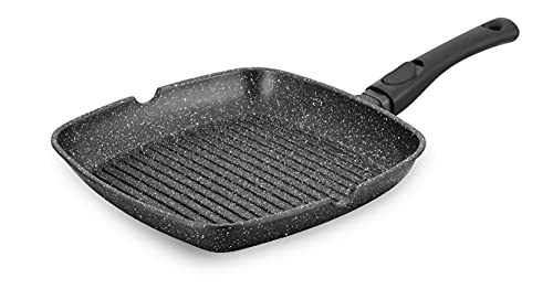 C & C CUISINE & COOKING CC CuisineCooking10922 Poêle Grill 24 cm Manche Amovible Fonte Aluminium Revêtement Greblon Technologie Allemande Type Pierre Tous Feux Dont Induction sans PFOA Garantie 5Ans Cover