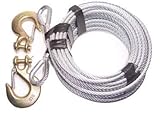 Advantage 5/16', 7x19, Galvanized Steel Tow Cable (100 ft with 3/8' G70 Clevis Slip Hooks)