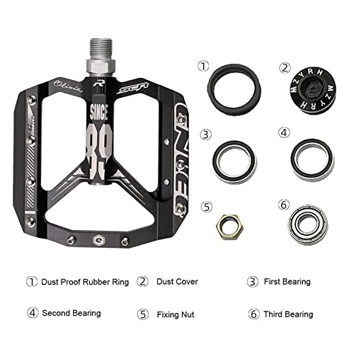Pédales Vélo Route Montagne Pédales Vélo 9/16 - 3 Roulements étanches - Antidérapantes Pédales Alliage Aluminium 9/16 Pouces