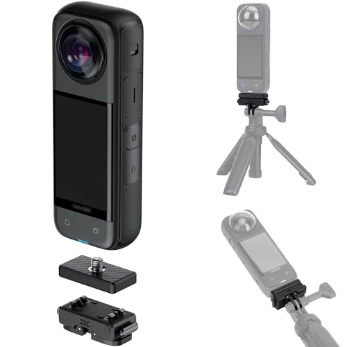 JJC Insta360 X4��p ���C �N�C�b�N�����[�X�}�E���g Insta360 X4 �N�C�b�N�����[�X�v���[�g 1/4�l�W �܂��ݎ��}�E���g �O�r ���B��_ �o�b�N�p�b�N�N���b�v�K�p �i�C�������A���~�ގ� �ϋv�� �g�ѕ֗� �V���R���p�b�h���� �C��