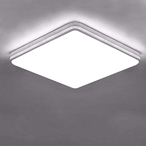 Plafonniers LED chambre et salon moderne carré 48W réglable à distance