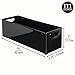 mDesign Plastic Video Game and DVD Storage Organizer - Game and Movie Disc Holder Bin with Handles for Home Media Console Stand and Closet Shelf - Ligne Collection - 8 Pack - Black