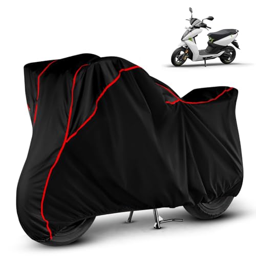 Image of Heavy Duty Waterproof Scooty Cover for Ather Energy 450x | All Weather Protection from Rain, Dust, Sun & Scratches | Universal Fit for All Bike & Scooty | Black Red Piping | Energy 450x Cover