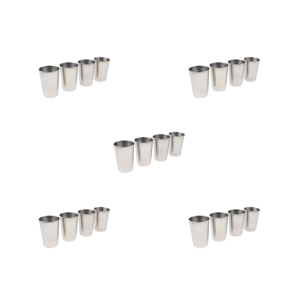 5 Set 4 Stück Outdoor Edelstahl Wandern Camping Tragbare Wasser Weinbecher 150 ml