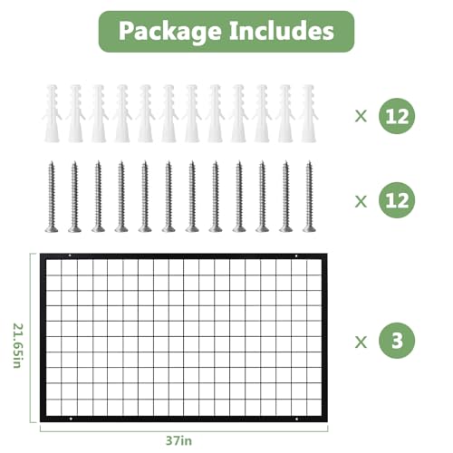 NectaCol 3 Packs Grid Wall Panels, Metal Black Wire Grid Panel, Gridwall Display Rack, Heavy Duty Gridwall Panels for Retail Display by NectaCol - Image 2